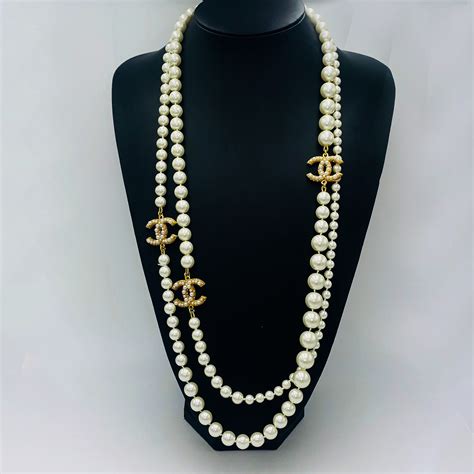 women's chanel cc necklace|authentic Chanel pearl necklace.